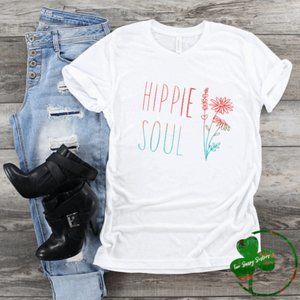 Unisex White Tee Hippie Soul